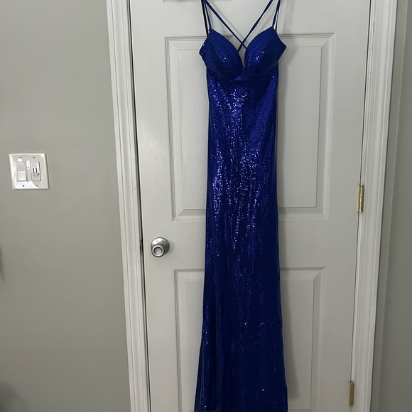 Sparkly Blue Prom Dress - Picture 6 of 6